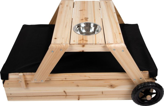 Piaskownica drewniana stolik z ławką zabawa w kuchni zestaw mebli ogrodowych 3w1 Small Foot