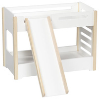 Drewniane łóżeczko piętrowe ze zjeżdżalnią dla lalek Goki