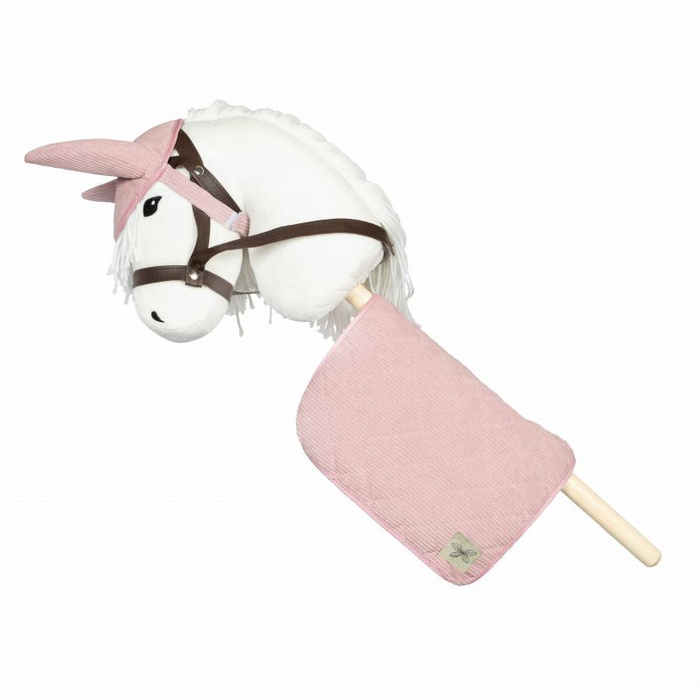 Podkładka pod siodło i bonetka sztruksowy róż dodatki do Hobby Horse by Astrup