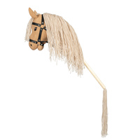 Koń na kiju beżowy i przeszkoda Łąka zestaw do Hobby Horse do zabawy w domu i plenerze Astrup