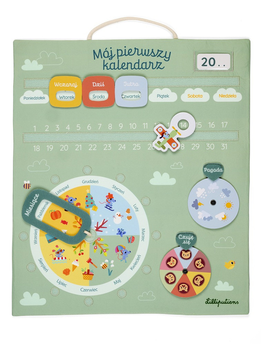 Miękka tablica aktywizująca dla dzieci Kalendarz Lilliputiens