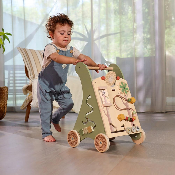 Tiny Love drewniany Chodzik-Pchacz z aktywnościami motorycznymi do nauki chodzenia 2w1 Boho Chic 