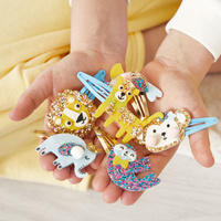 Zestaw kreatywny dla dzieci do tworzenia biżuterii Brokatowe spinki do włosów Egzotyczne zwierzęta Janod