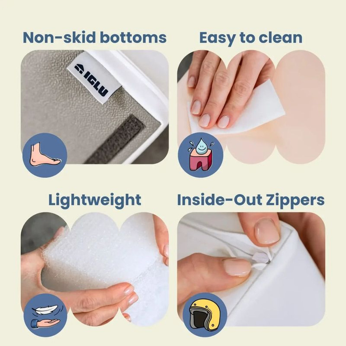 Duże klocki piankowe do wspinaczki i aktywnej zabawy dla dzieci schodki i ślizgawka zestaw beżowo biały Slider IGLU