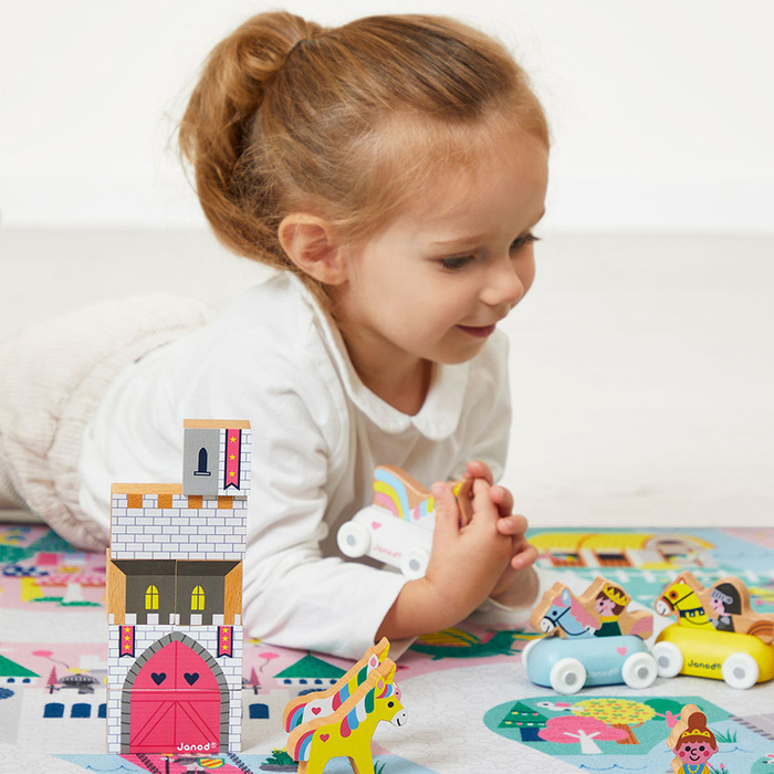 Mata dla dzieci do zabawy z drogą Zaczarowane królestwo Cross Roads Janod