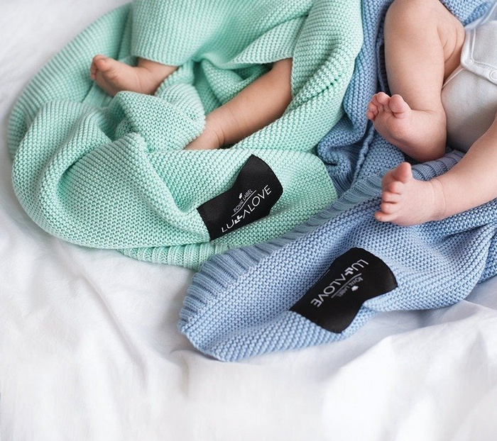 Bambusowy koc Baby blue Lullalove