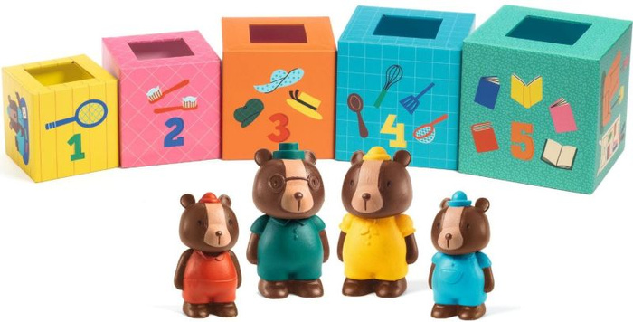 Klocki kartonowe dla najmłodszych Misie TopaniHouse Djeco