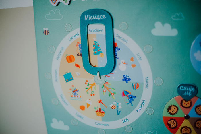 Miękka tablica aktywizująca dla dzieci Kalendarz Lilliputiens