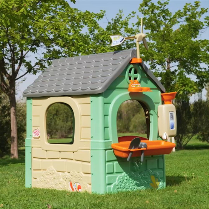 FEBER innowacyjny Domek ogrodowy Recycle Eco Segregacja odpadów Zielona Energia edukacyjna Zabawka dla dzieci