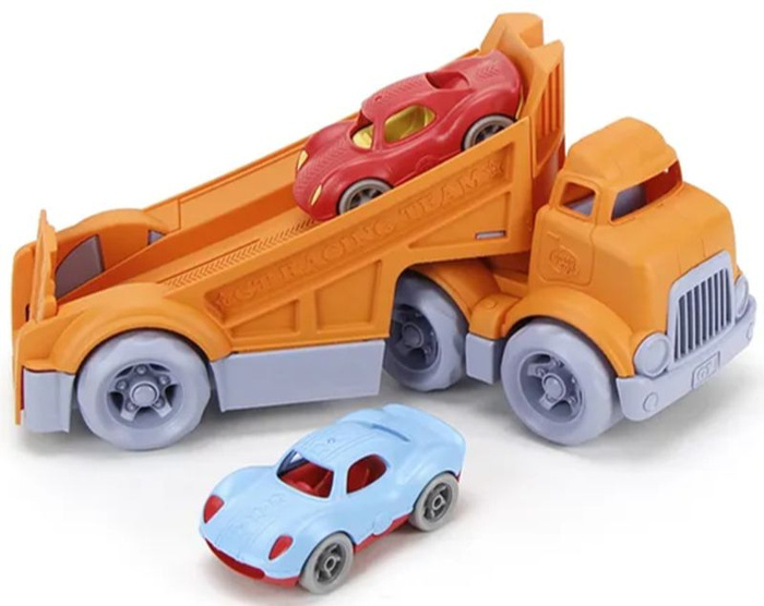 Ciężarówka zjeżdżalnia dla autek Green Toys zestaw z samochodami