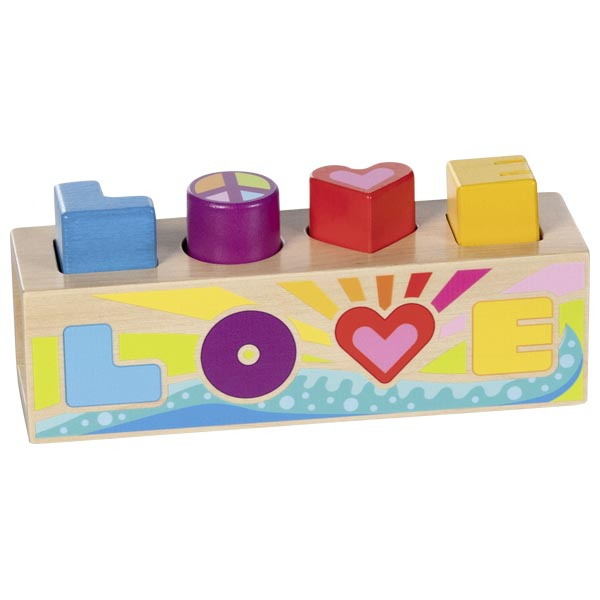 Edukacyjny sorter kształtów z drewna Love Goki