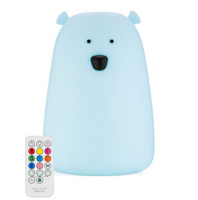 Lampka nocna dla dzieci Miś Duży niebieski z pilotem Rabbit & Friends