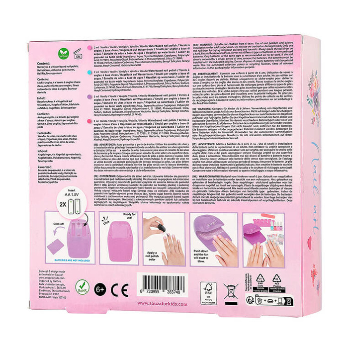 Zestaw lakierów i akcesoriów do paznokci dla dzieci z suszarką 10 el. Souza!