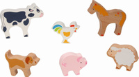 Zestaw drewnianych figurek Zwierzęta gospodarskie Goki