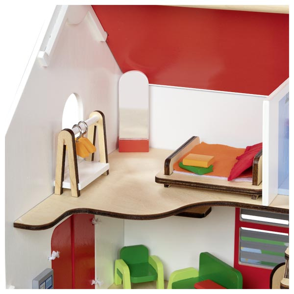 Przenośny domek dla lalek Eco House z mebelkami i figurkami 54 el Goki