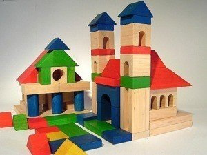Drewniane klocki dla dzieci XL 155 elementów
