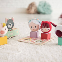 Drewniany wózek z sorterem do ciągnięcia Wilk Louis LILLIPUTIENS