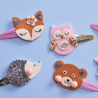 Zestaw kreatywny dla dzieci do tworzenia biżuterii brokatowe spinki do włosów Leśne zwierzątka Janod