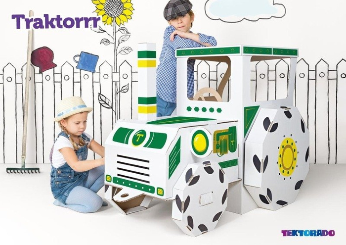 Kartonowy traktor dla dzieci Tektorado