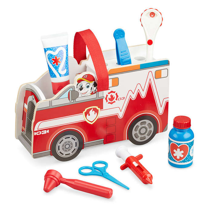Ambulans drewniany pojazd ratunkowy z akcesoriami Psi Patrol Marshall's Melissa and Doug