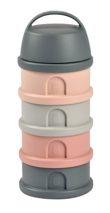 Pojemniki na mleko w proszku 4x110ml cotton mineral grey pink Beaba
