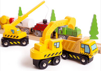Zestaw drewnianych pojazdów budowlanych Bigjigs Rail