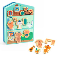 Układanka magnetyczna Puzzle dla dzieci 40 el Domek kotków Djeco