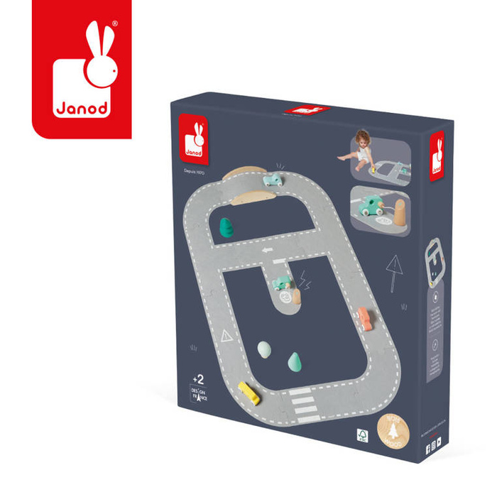 Filcowy tor dla autek z akcesoriami Janod