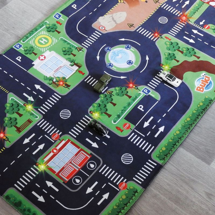 Miękka mata animacyjna Droga 72 x 120 cm i 3 autka Buki