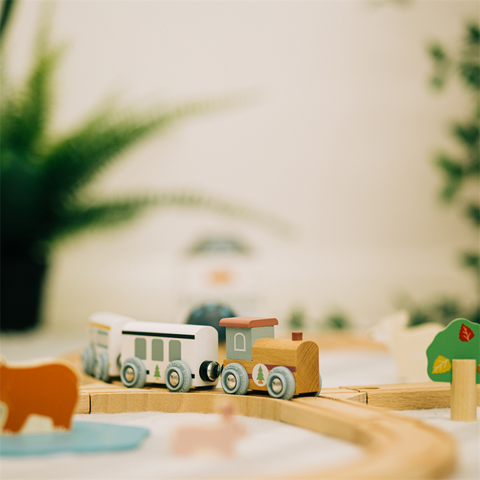 Kolejka drewniana pociąg ósemka Leśne zwierzęta Bigjigs Toys