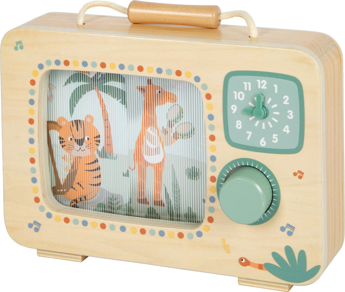 Drewniana pozytywka dla dzieci Telewizor Safari Small Foot