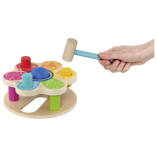 Przebijanka dla dzieci i sorter kolorów Flower Power Hammer bench Goki 