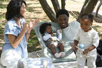 Leżaczek dla niemowlaka składany Eazy Relax Lichen Beaba