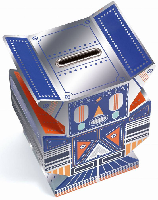 Skarbonka Robot z drewna dla dzieci Djeco 