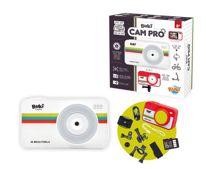 CamPro Aparat 2w1 kamerka do kasku na hulajnogę i rower Buki