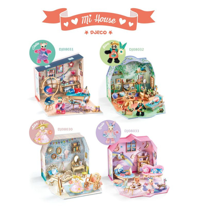 Drewniany domek dla lalek diy mini Mi House Mia Djeco 