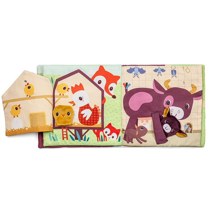 Lilliputiens Książeczka aktywizująca z mini-pacynkami Młode zwierzątka dla niemowląt i maluchów