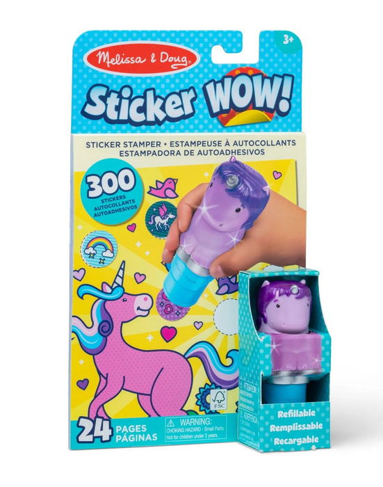 Sticker Wow książeczka purpurowy Jednorożec stempel z naklejkami Melissa & Doug