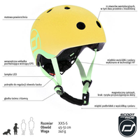 SCOOTANDRIDE Kask + Highwaykick1 2w1 jeździk i hulajnoga Zestaw Lemon