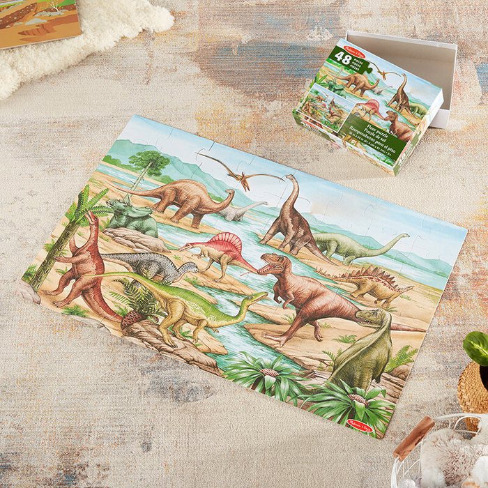 Duże puzzle podłogowe Dinozaury i ich naturalny krajobraz 48 el. Melissa and Doug