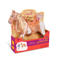 Duży Koń dla lalki Palomino z akcesoriami do czesania i stylizacji 50cm Our Generation