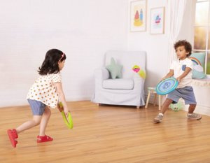 Gra zręcznościowa rzuć i złap sprężyste dyski Poppin’ Paddles B.Toys