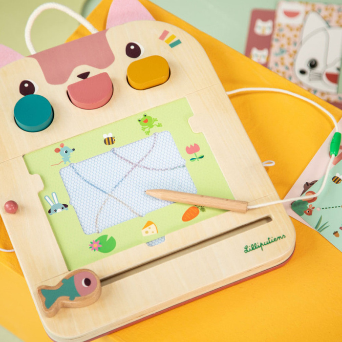 Lilliputiens Kotka Jeanne drewniana Tablica-Znikopis z magnetycznymi klockami