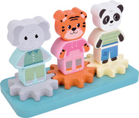 Układanka klocki drewniane na palikach zwierzątka w dżungli Small Foot