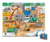 Puzzle dla dzieci w walizce Plac budowy 36 elementów Janod 