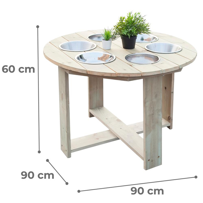 CLASSIC WORLD EDU Wielofunkcyjny drewniany Stół sensoryczny do zabawy i eksperymentowania na świeżym powietrzu