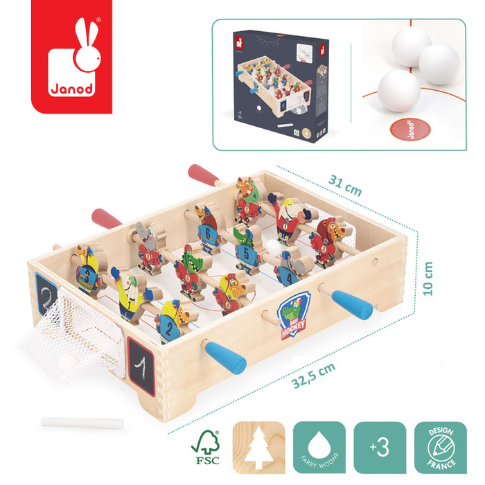 Mini hokej Drewniana gra zręcznościowa Applepop Janod