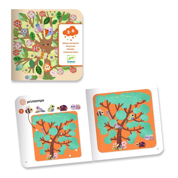 Djeco Drzewa kolorowe Ilustracje do ozdobienia kreatywna Zabawa plastyczna dla dzieci 3–6 lat