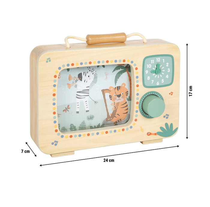 Drewniana pozytywka dla dzieci Telewizor Safari Small Foot