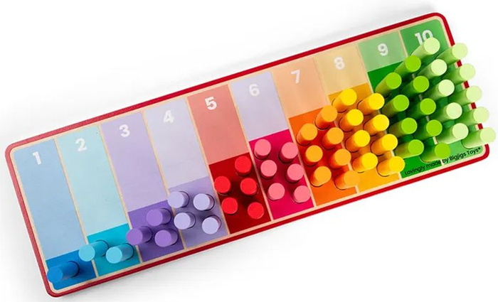 Tęczowe klocki do nauki liczenia liczenie patyczków Bigjigs